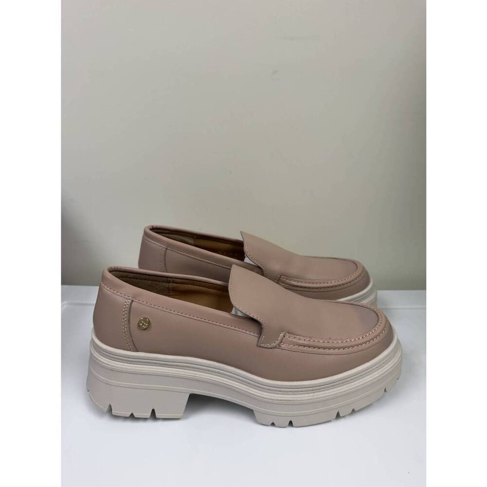 NEW ANDREA women's leather platform loafer in rose